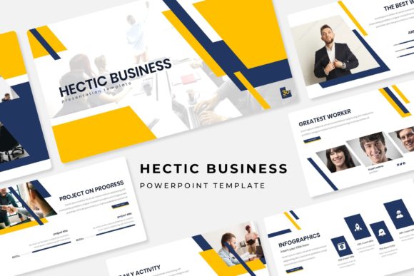 Hectic Business Power Point Template for Dynamic Presentations