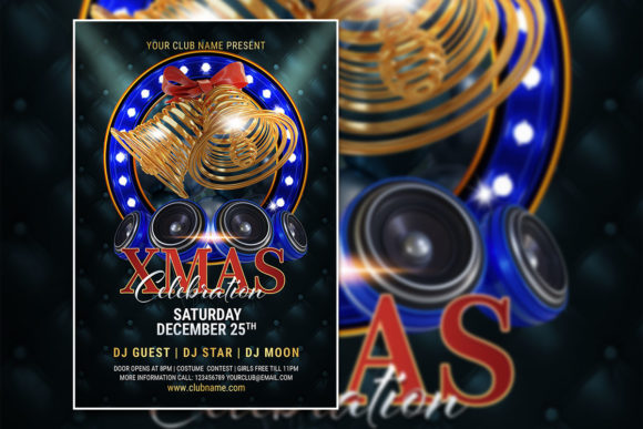 Modern Xmas Celebration Poster Template for Festive Designs