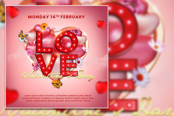 Valentine's Greeting Social Media Post & Editable Flyer
